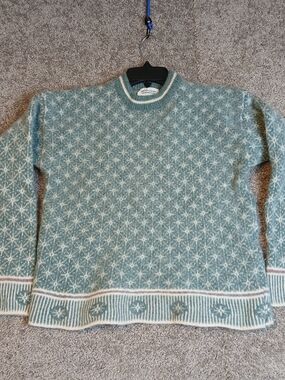 Vintage United Colors Of Benetton Virgin Wool Sweater for Women‎ - Green - Small